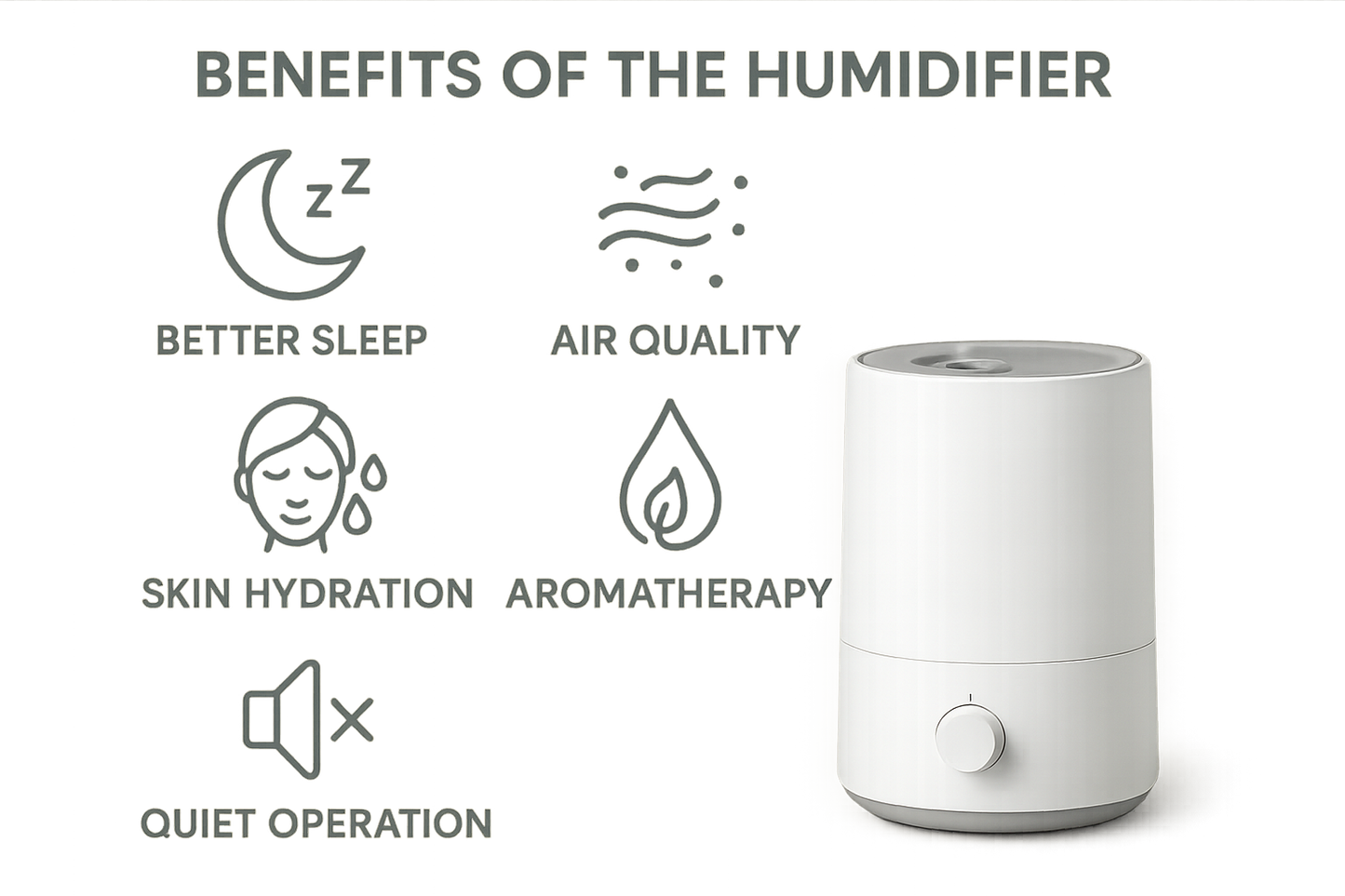 Ultrasonic Air Humidifier & Aroma Diffuser with LED Mood Lighting